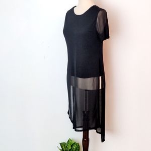 Mesh High Low Short Sleeve Tee Dress L (S & M)